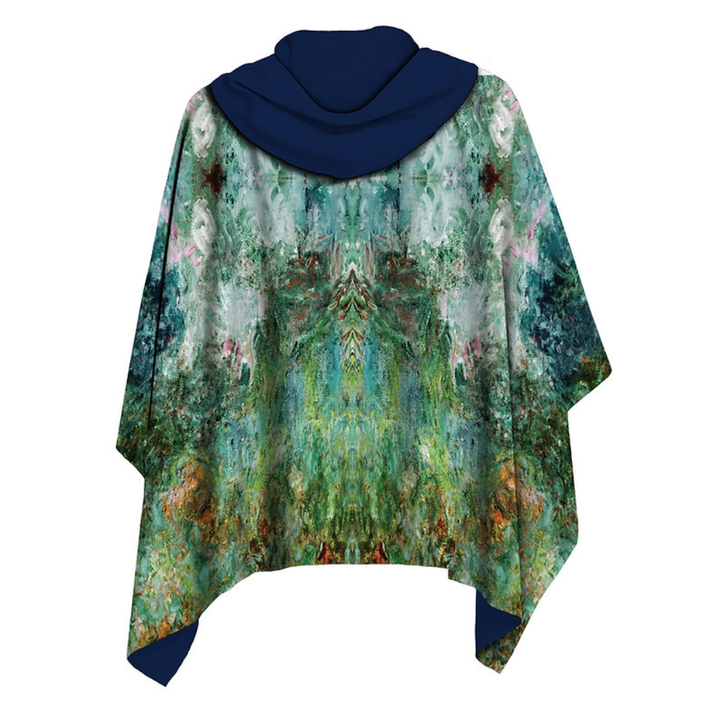 Galleria Reversible RainCape Magnetic Closure Monet House from Rose Garden Free Size