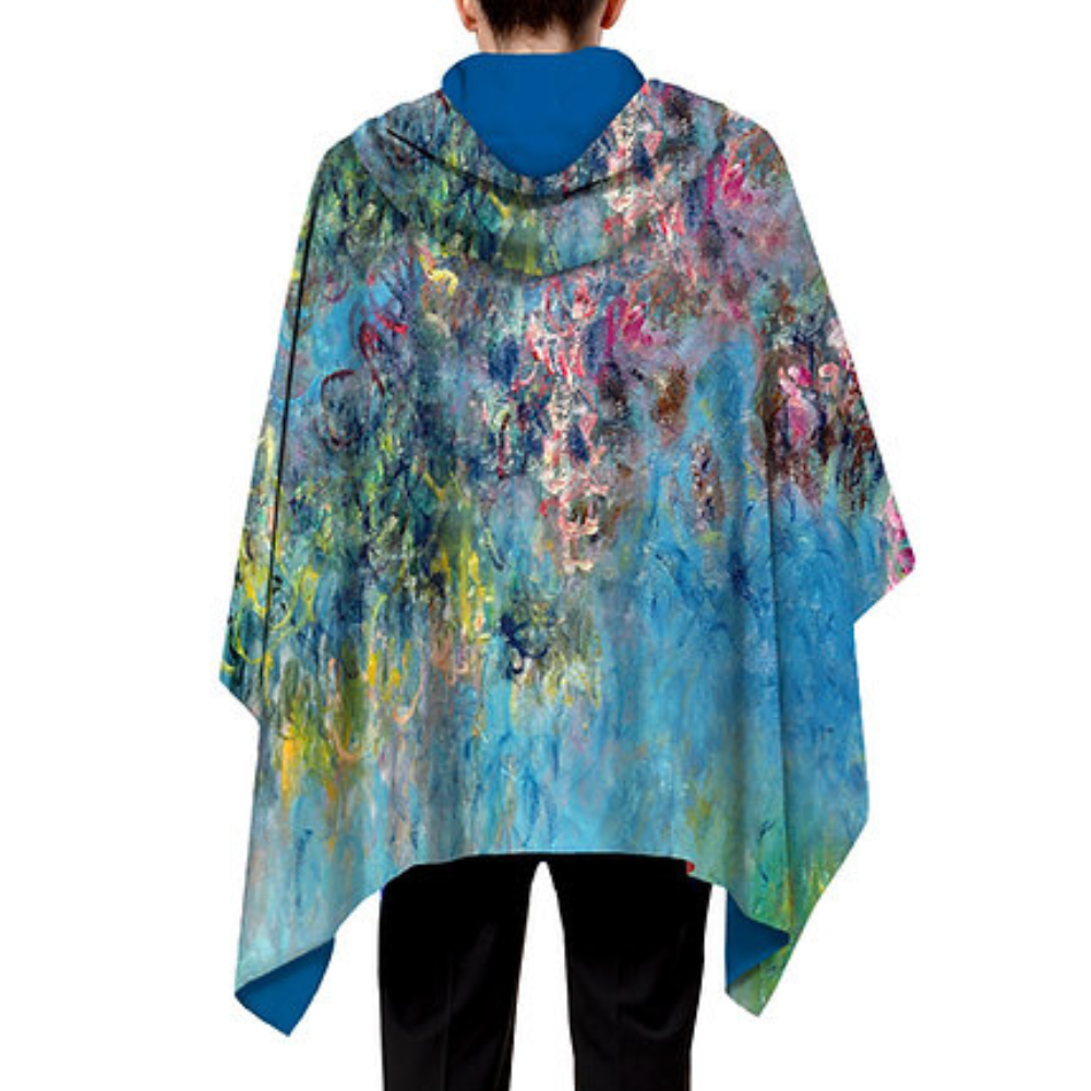 Galleria Reversible Rain Cape Magnetic Closure Monet Wisteria Free Size
