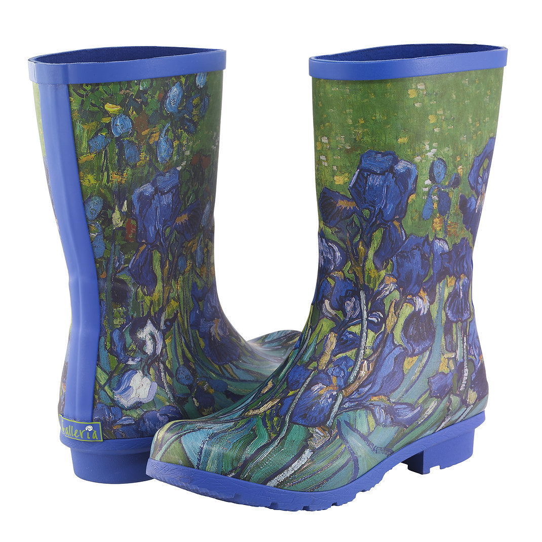 Galleria Women's Premium Mid-Calf Van Gogh Irises Size 7 to 11