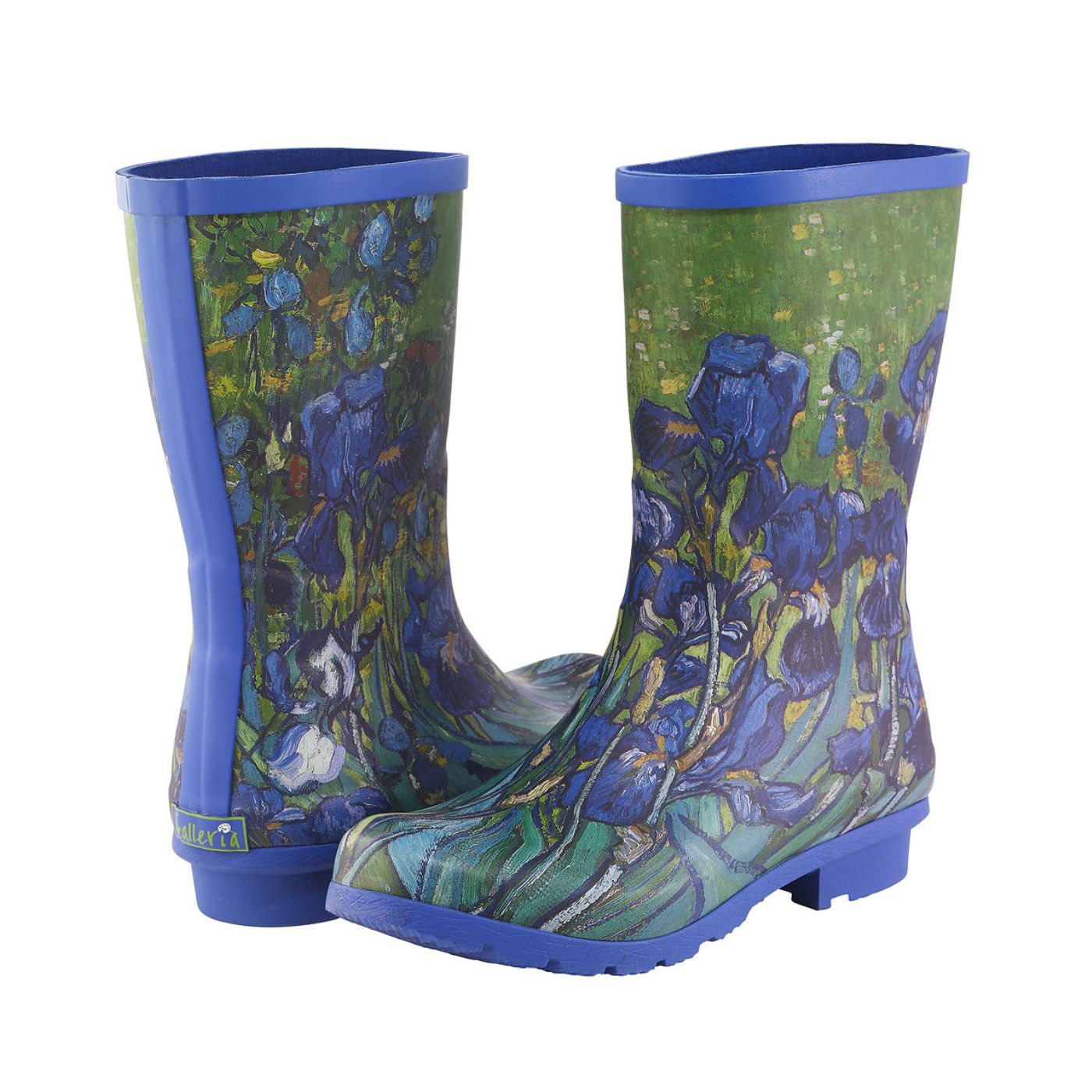 Galleria Women's Premium Gumboots Mid-Calf Van Gogh Irises Size 7 to 11