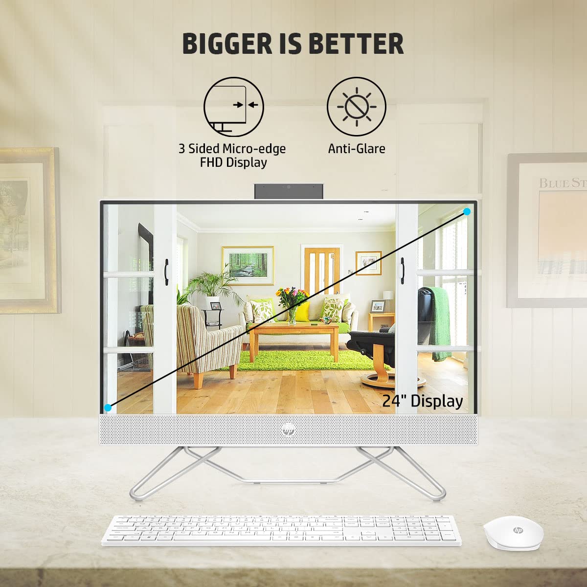 HP PC 24" HD Screen 12th Gen Intel® Core™ 8GB RAM 512GB Win 11 Home