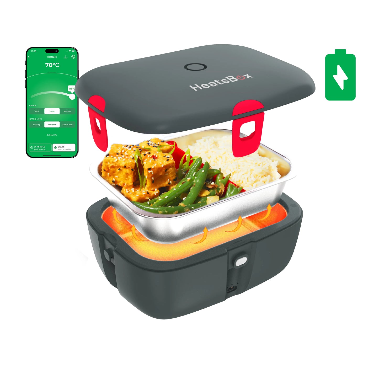 HeatsBox GO – Portable Battery-Powered Smart Heating Lunchbox