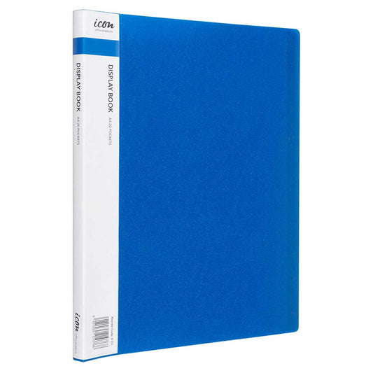 Icon Display Book A4 20 Pocket Blue