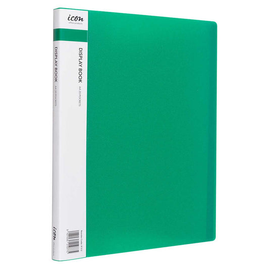 Icon Display Book A4 20 Pocket Green