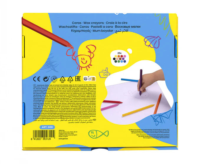 Jovi Plastic Crayons Hexagonal 12 Shades Class Pack of 300 (A)