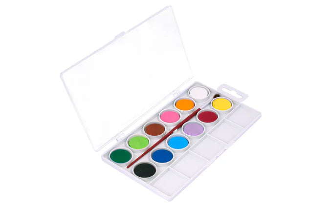 Jovi Watercolours Paint with Brush & Palette 12 Shades