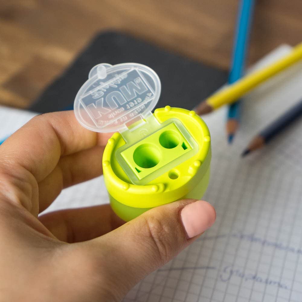 KUM 4-in-1 Pencil Sharpener 4-in-1 with Container 7-11mm Assorted Colours