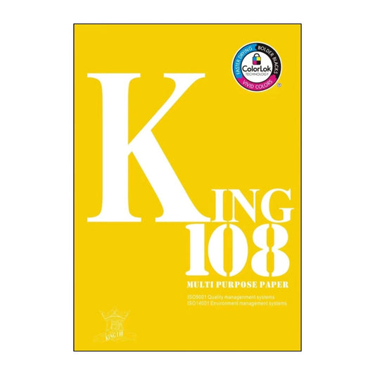 King 108 A4 Premium Photocopy Paper Ultra White 80gsm 500 sheets