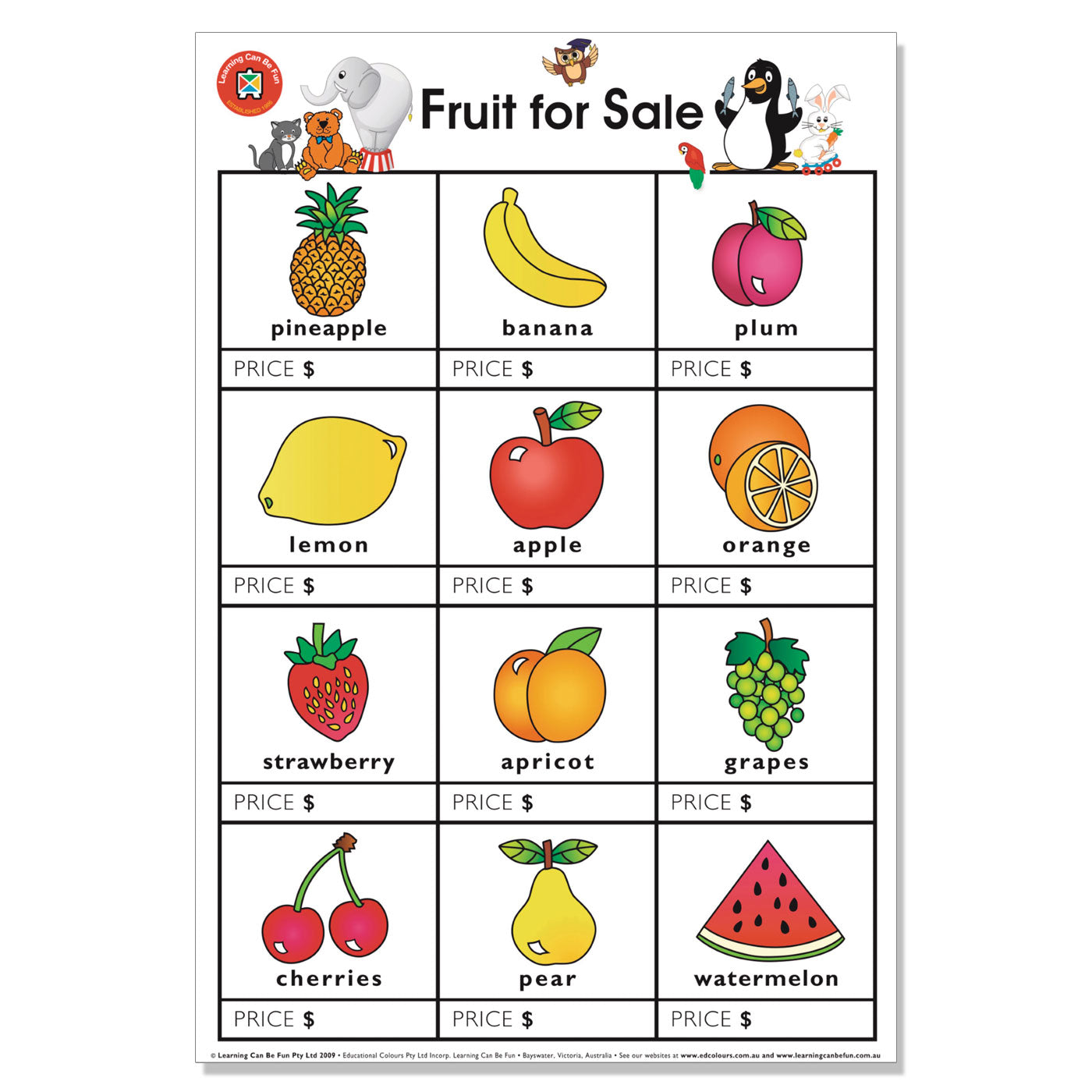 LCBF Wall Chart Fruits for Sale 50 x 74 CM