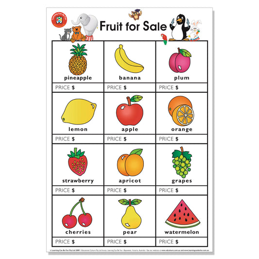 LCBF Wall Chart Fruits for Sale 50 x 74 CM