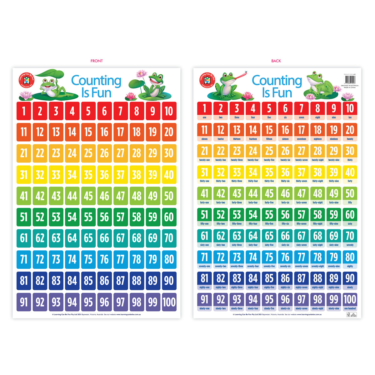 LCBF Educational Wall Chart Counting is Fun Poster 50cm x 74cm