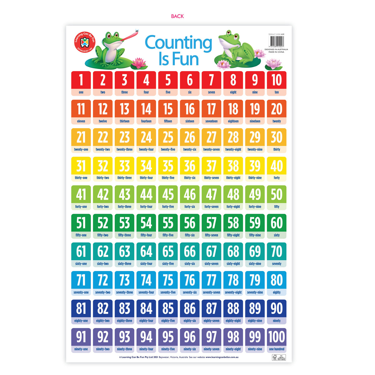 LCBF Educational Wall Chart Counting is Fun Poster 50cm x 74cm