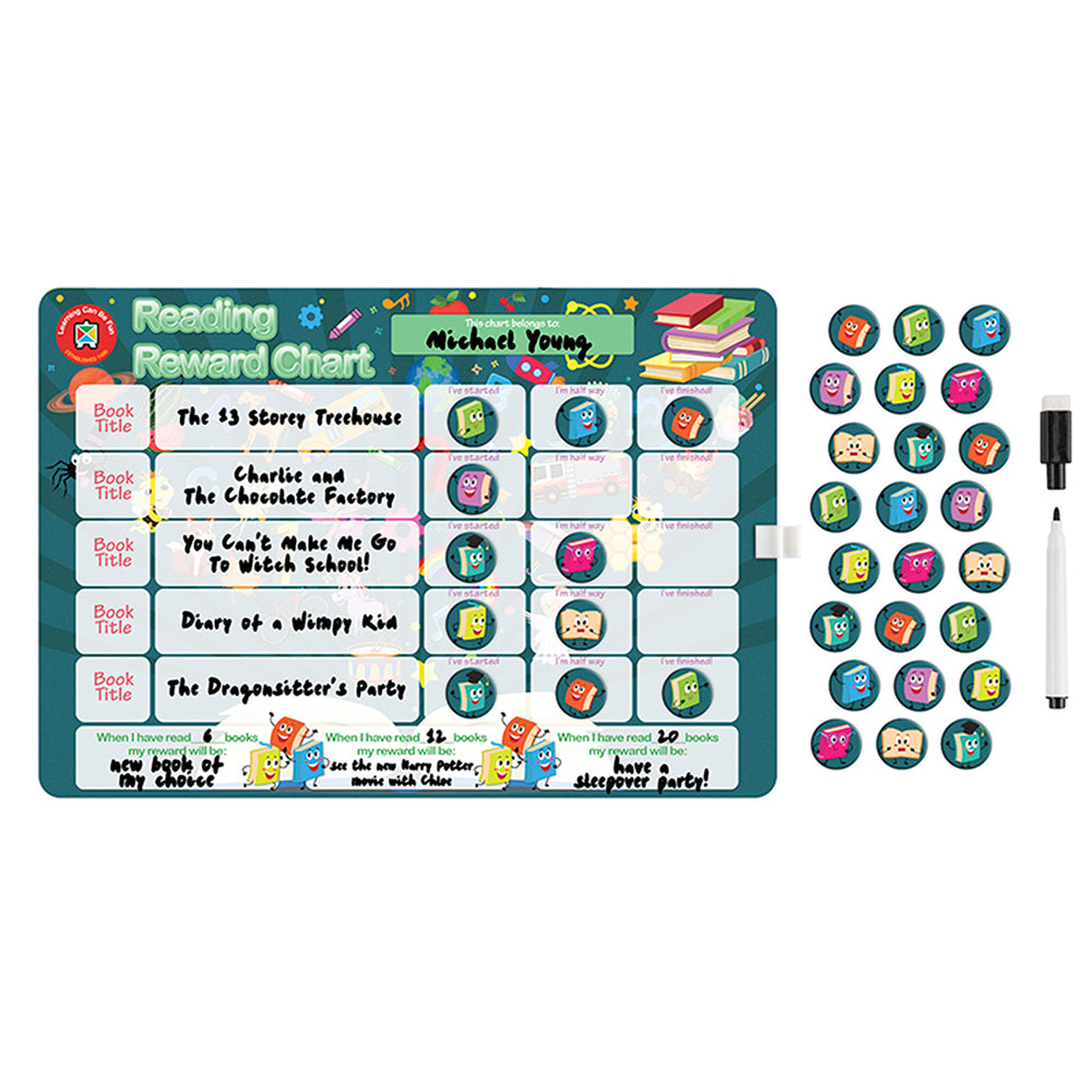 LCBF Magnetic Reward Chart Reusable 39cm x 27cm Reading