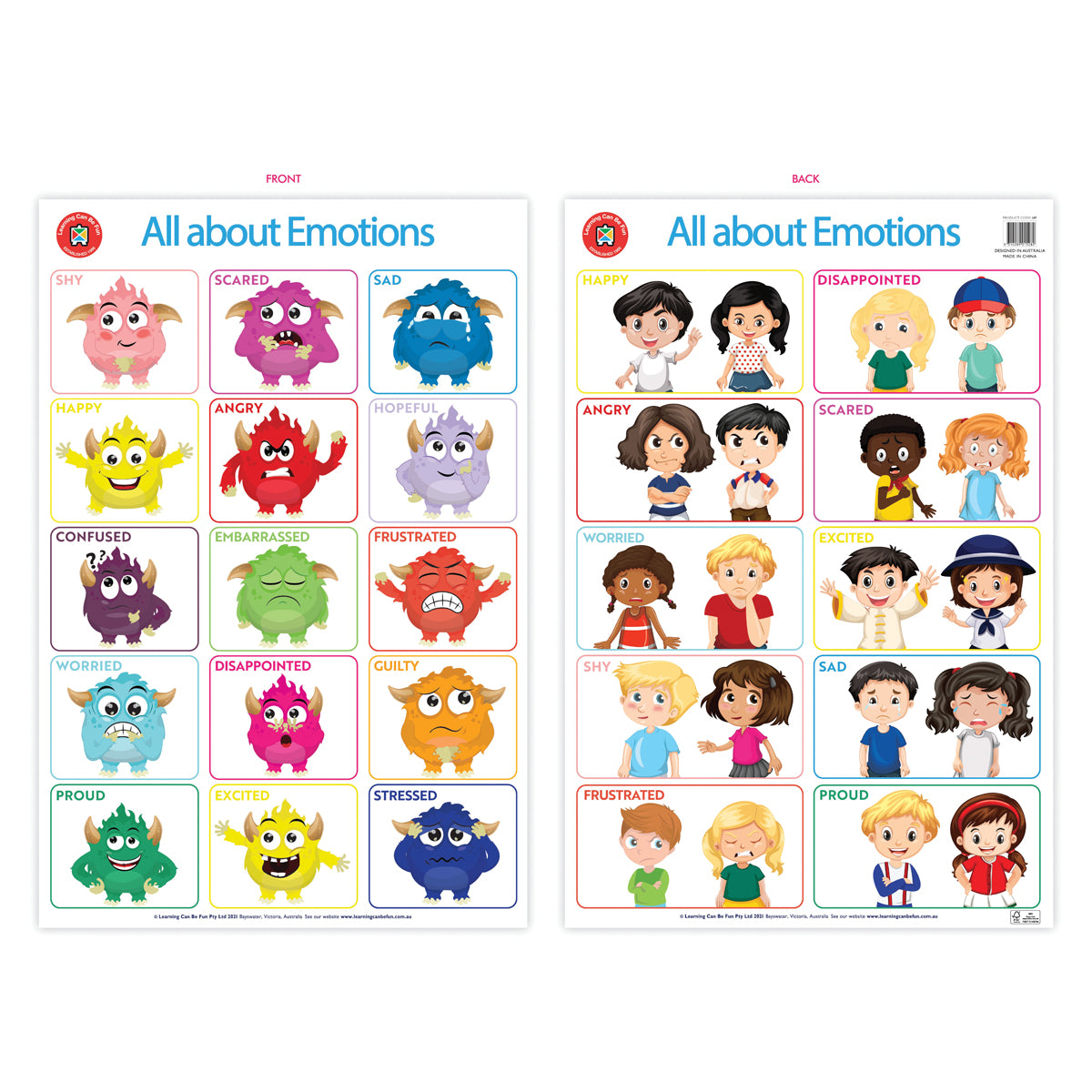 LCBF Wall Chart Poster Its all about Emotions Double-Sided 74 x 50cm