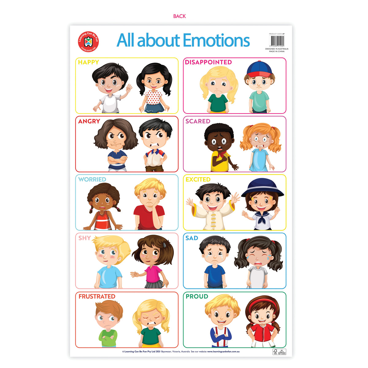 LCBF Wall Chart Poster Its all about Emotions Double-Sided 74 x 50cm