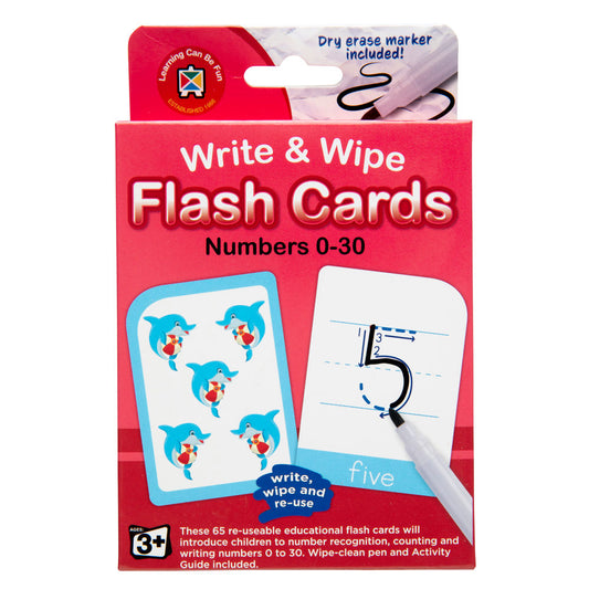LCBF Write & Wipe Flashcards Numbers 0-30 Ages 3+