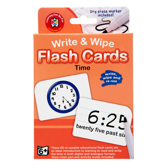 LCBF Write & Wipe Flashcards Time with Marker Ages 6+