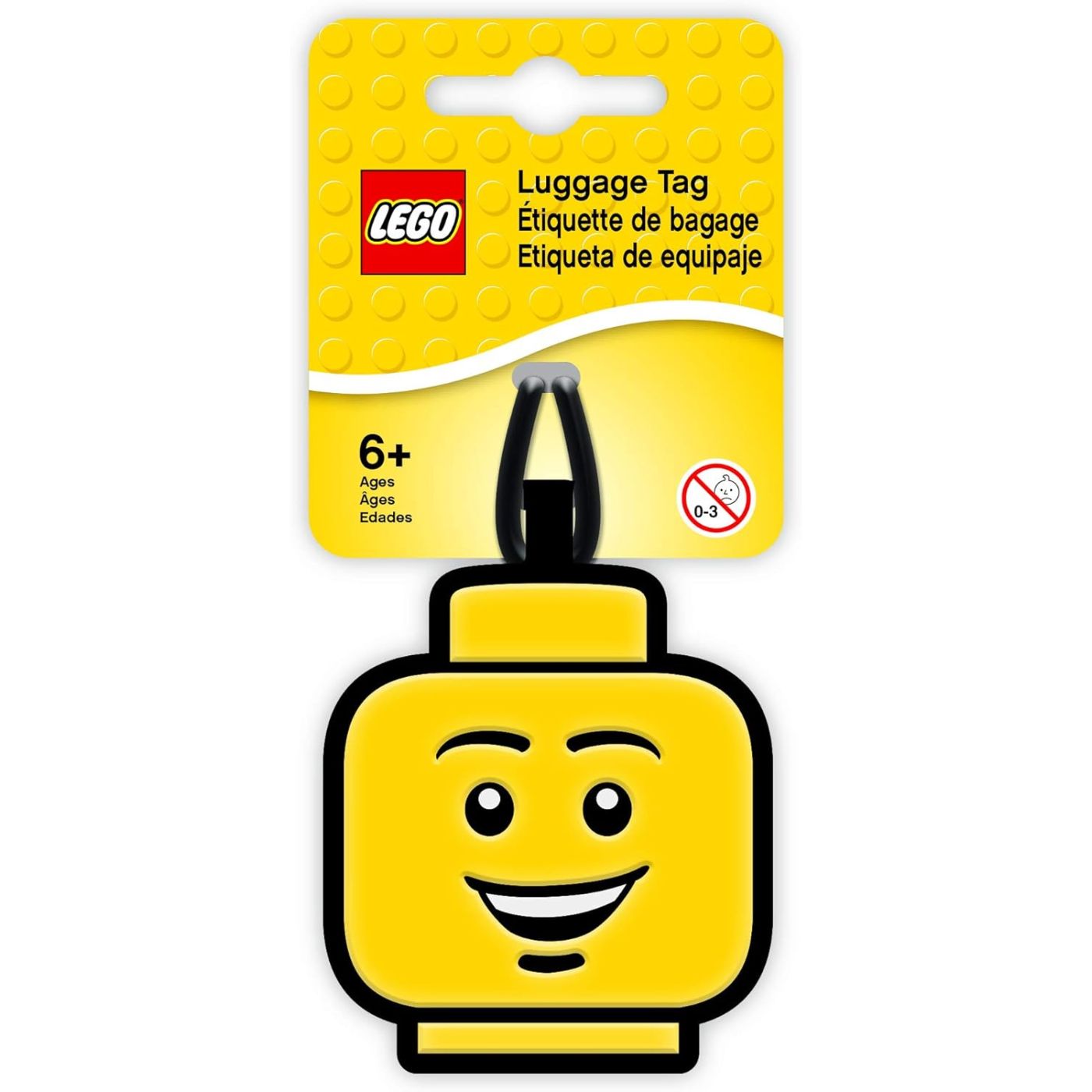 LEGO® Bag Tag – Boy Face | Iconic Minifigure Luggage Tag | Durable Silicone Travel Accessory