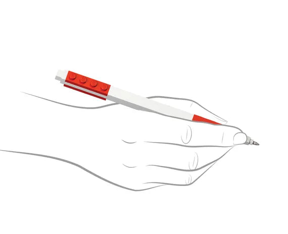 LEGO® Gel Pen Medium Tip 0.7mm Red | Customisable with LEGO Bricks