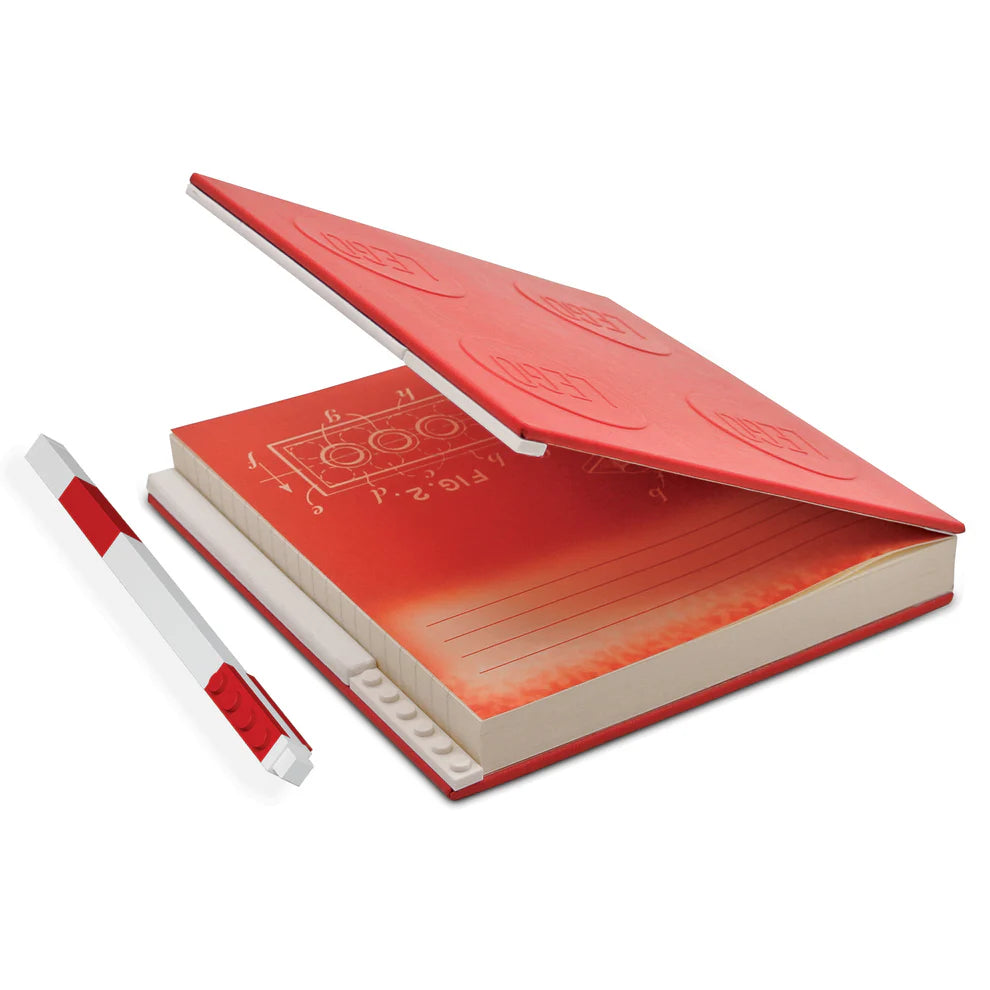 LEGO® Locking Notebook with Gel Pen – Red | 192 Pages & Gift Box