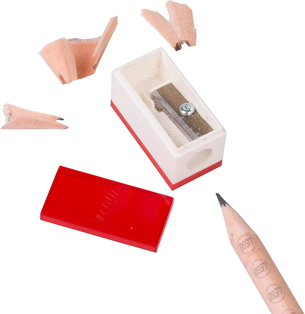 LEGO® Pencil Set with Minifigure | Official LEGO Stationery | Buildable Eraser, Sharpener & Topper
