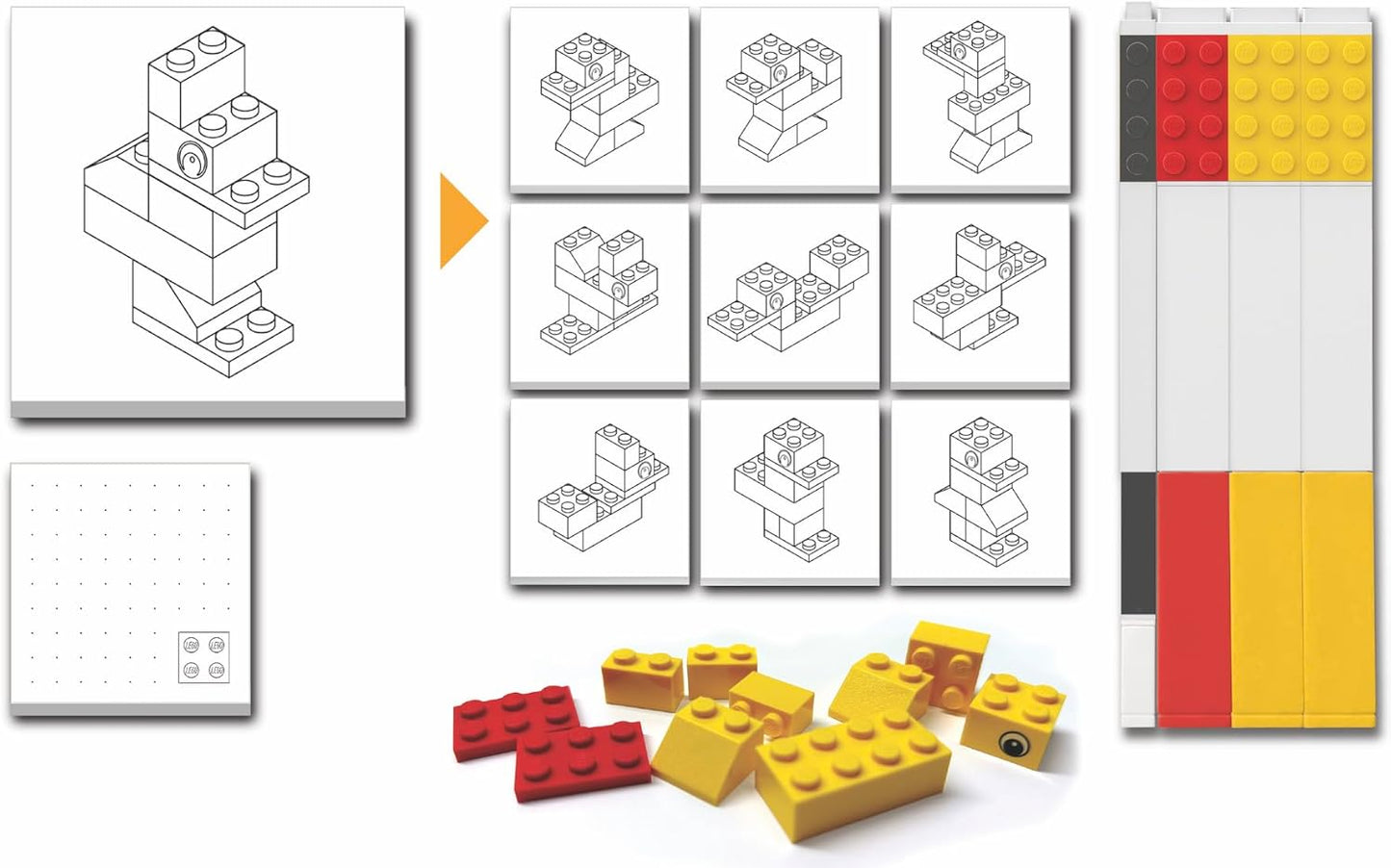 LEGO® Stationery Creativity Set with Duck Building Toy – Build, Draw & Display Fun!