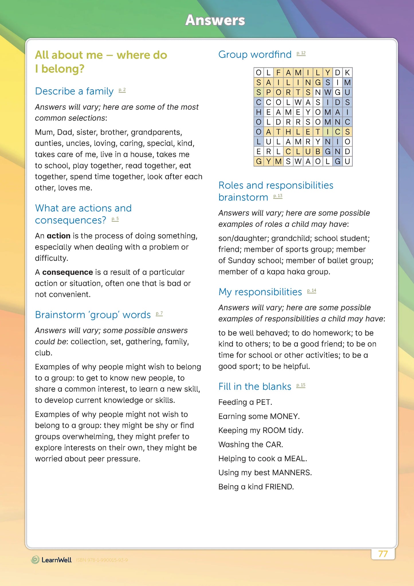 LearnWell Year 1 and Year 2 Social Studies Start Right Workbook