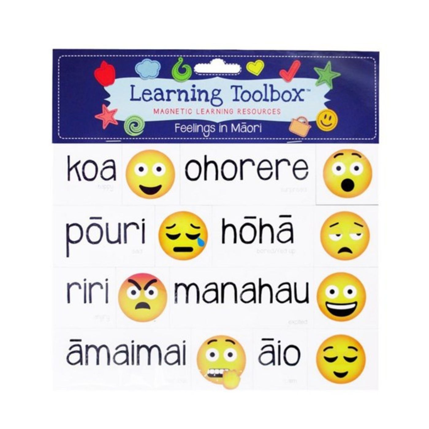 Learning Toolbox Magnets Māori Feelings & Emojis – Set of 35 | Te Reo Emotional Learning Resource