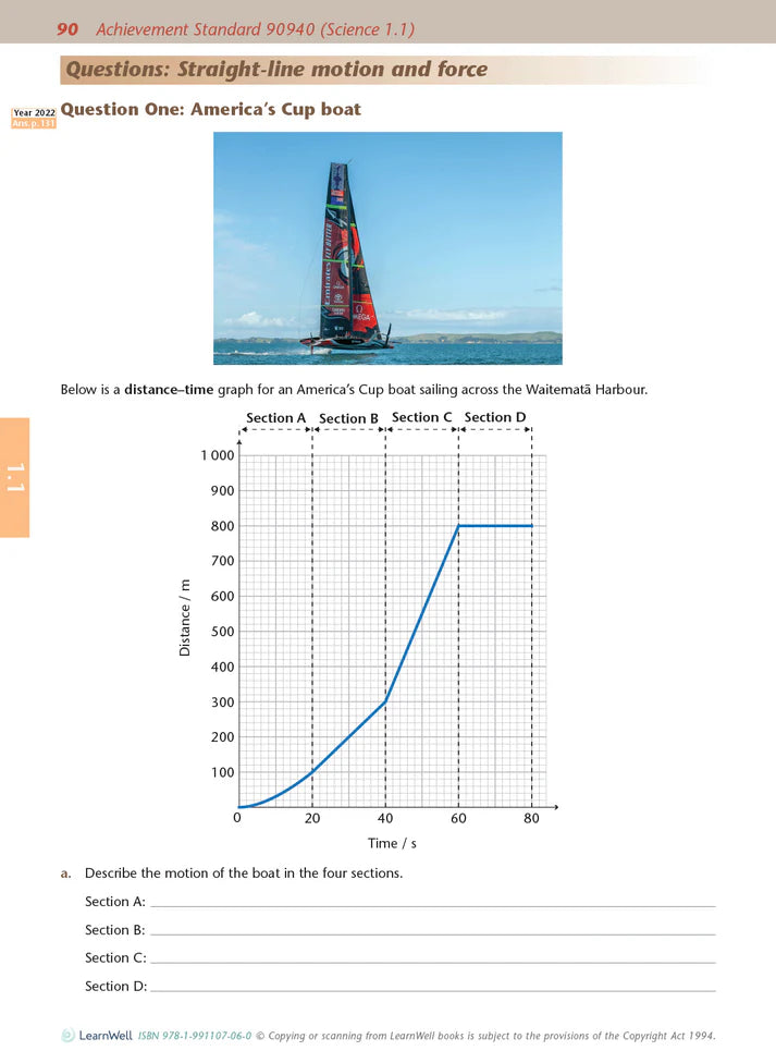 Learnwell Level 1 Physics AME Workbook – NCEA Exam Revision NZ