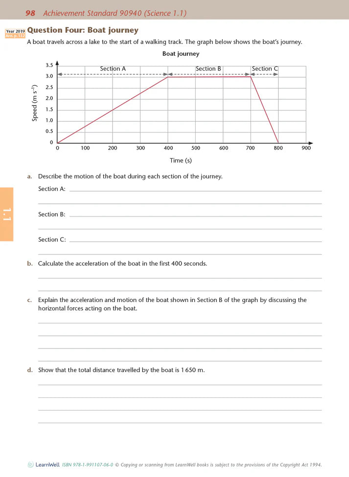 Learnwell Level 1 Physics AME Workbook – NCEA Exam Revision NZ