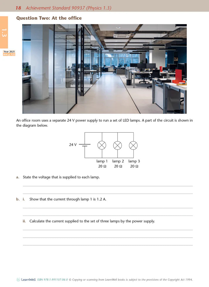Learnwell Level 1 Physics AME Workbook – NCEA Exam Revision NZ