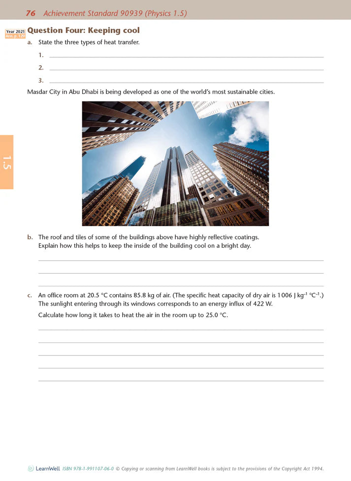 Learnwell Level 1 Physics AME Workbook – NCEA Exam Revision NZ