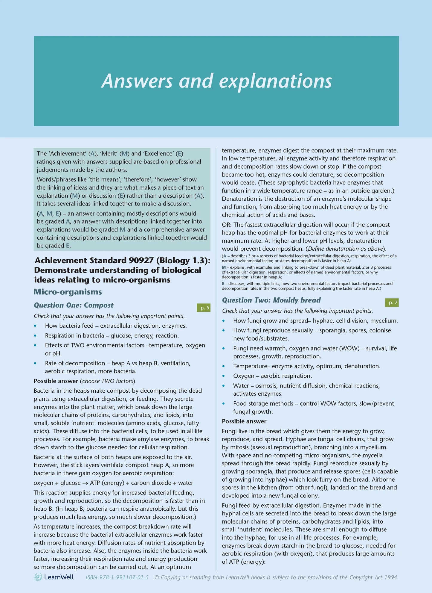 Learnwell Level 1 Biology AME Workbook – NCEA Study Guide NZ