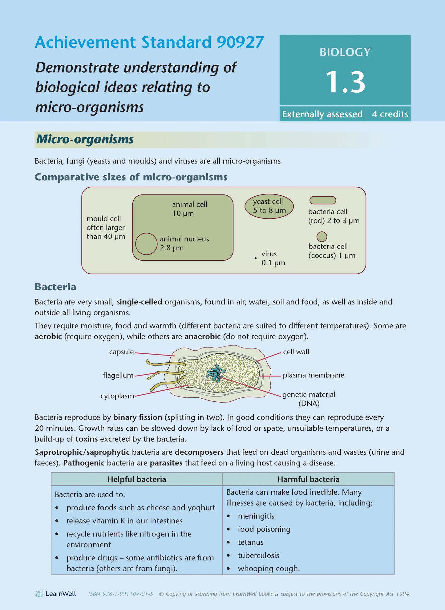 Learnwell Level 1 Biology AME Workbook – NCEA Study Guide NZ