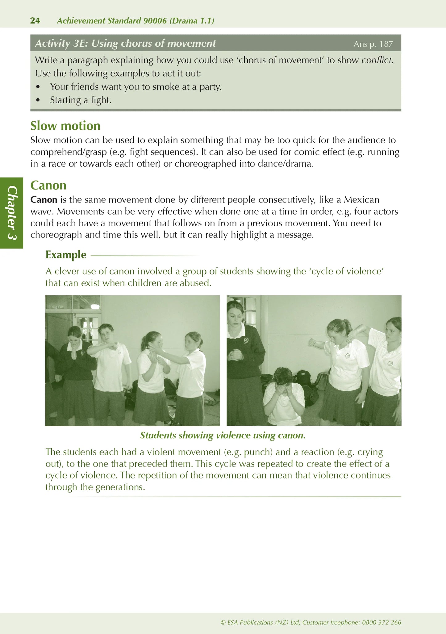 Learnwell Level 1 Drama ESA Study Guide covering NCEA Level 1 Achievement Standards 1.1 to 1.7 with theory, examples, photos, illustrations and student practice activities.