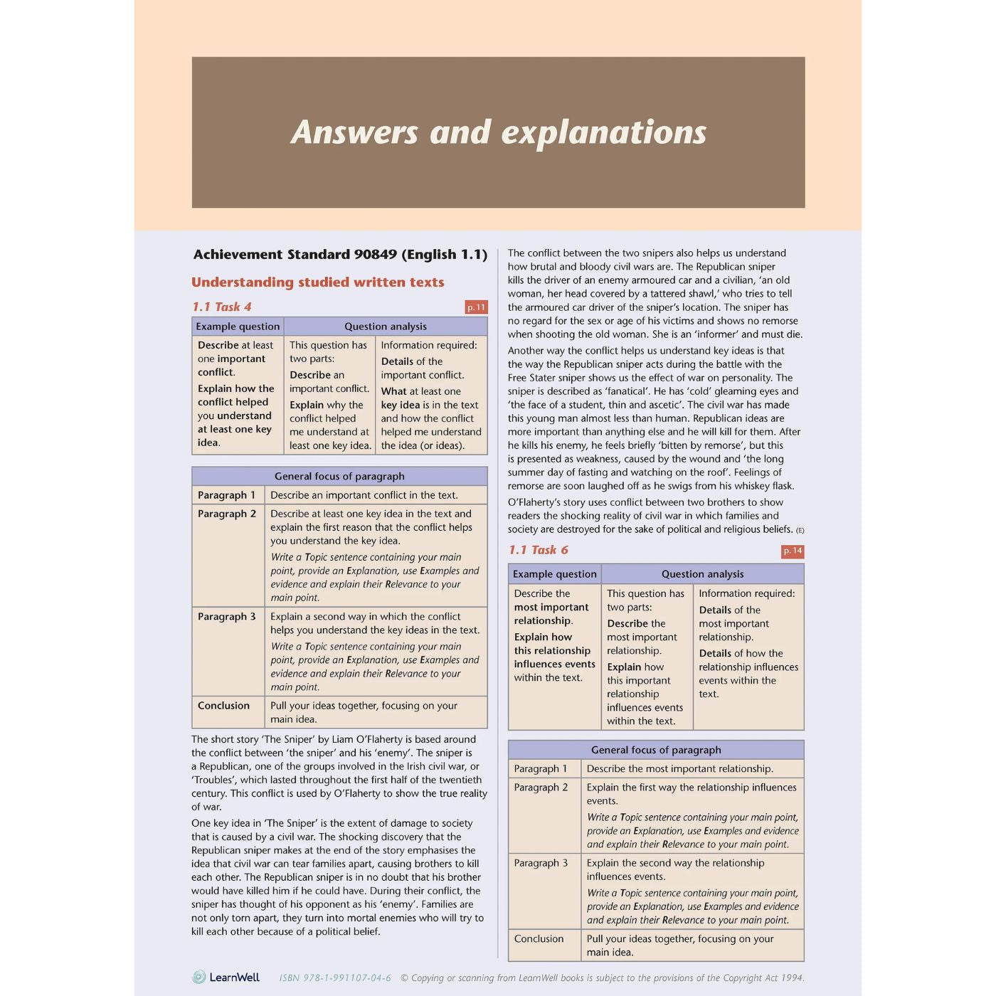 Learnwell Level 1 English AME Workbook – NCEA Revision NZ