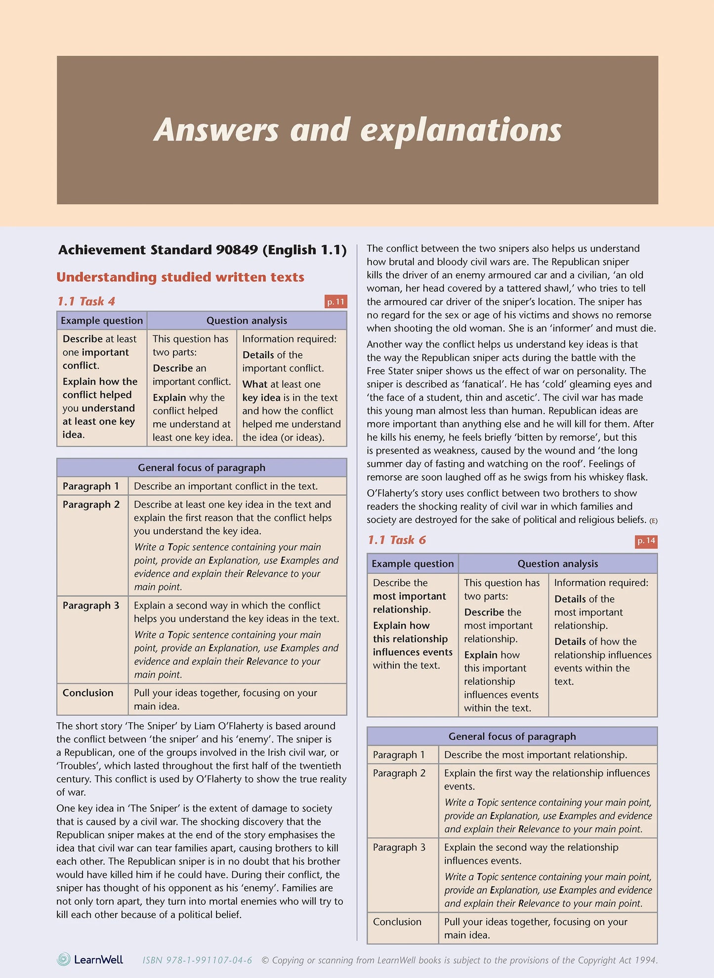 Learnwell Level 1 English AME Workbook – NCEA Revision NZ