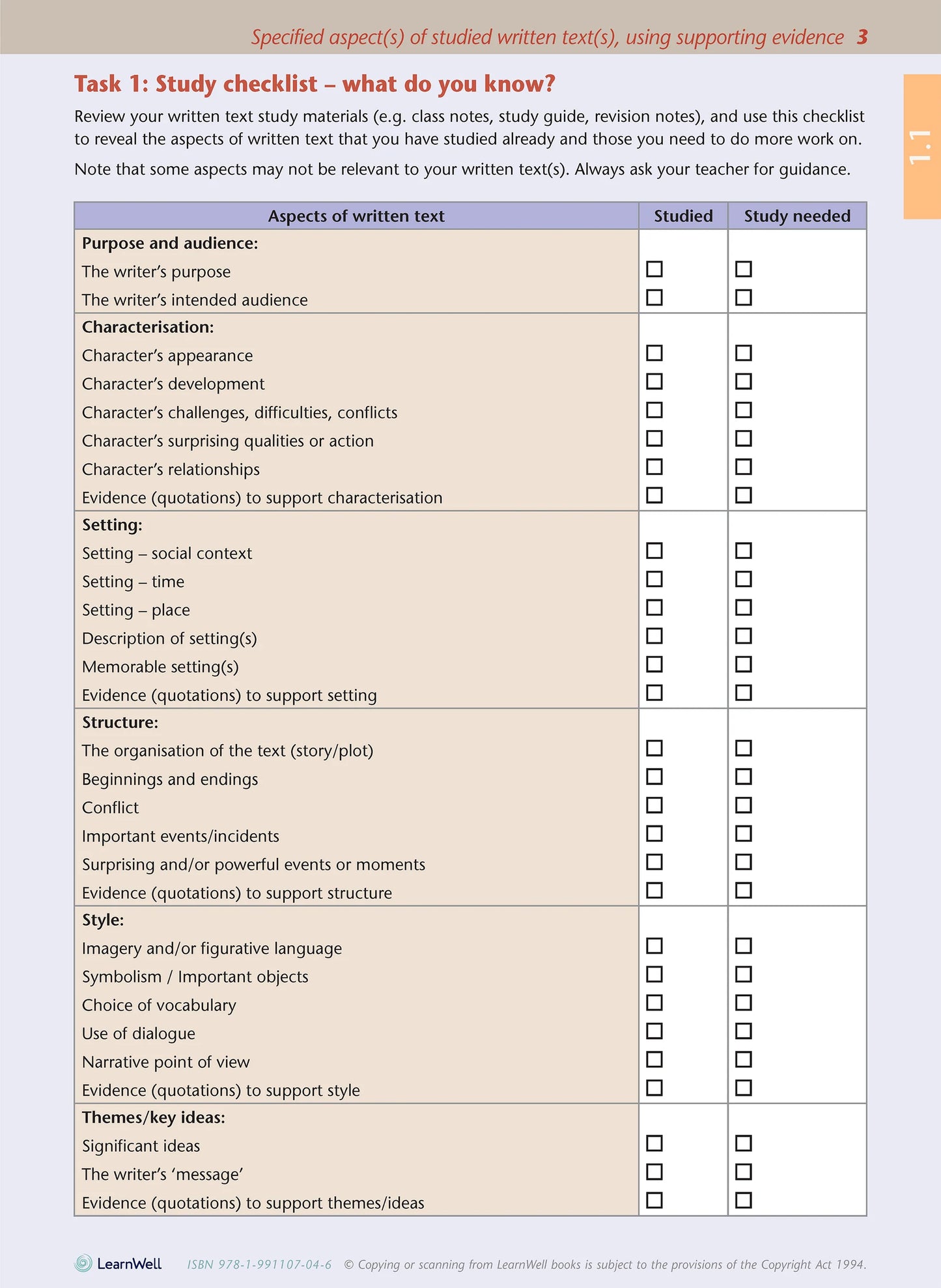 Learnwell Level 1 English AME Workbook – NCEA Revision NZ
