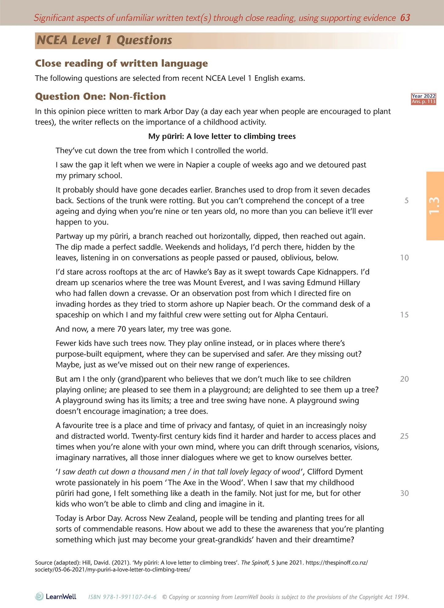 Learnwell Level 1 English AME Workbook – NCEA Revision NZ