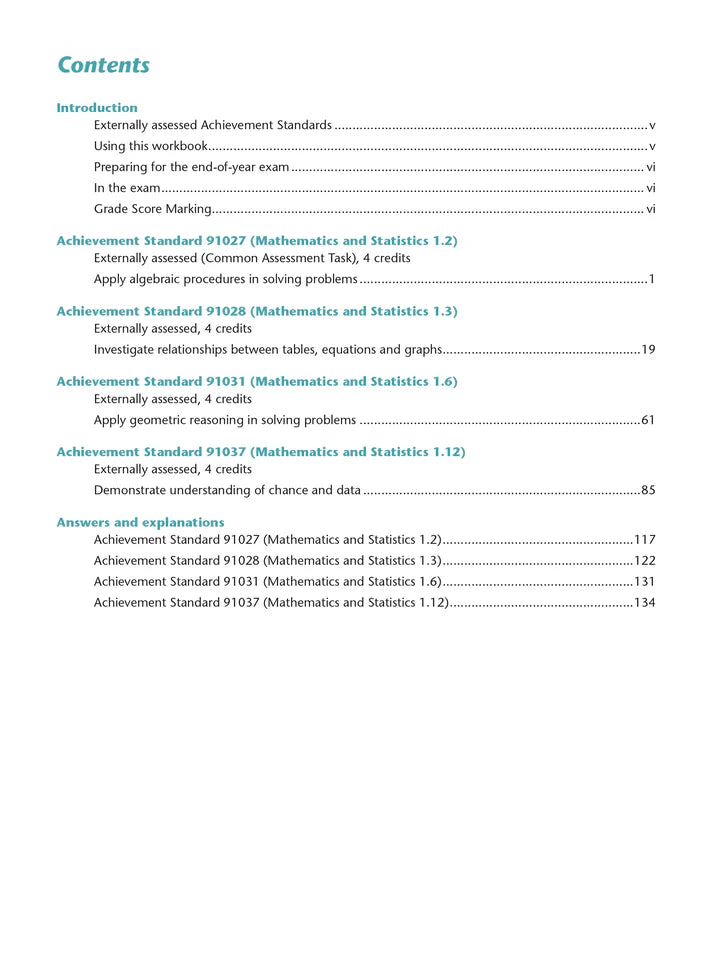 Learnwell Level 1 Maths & Stats AME Workbook – NCEA Revision NZ