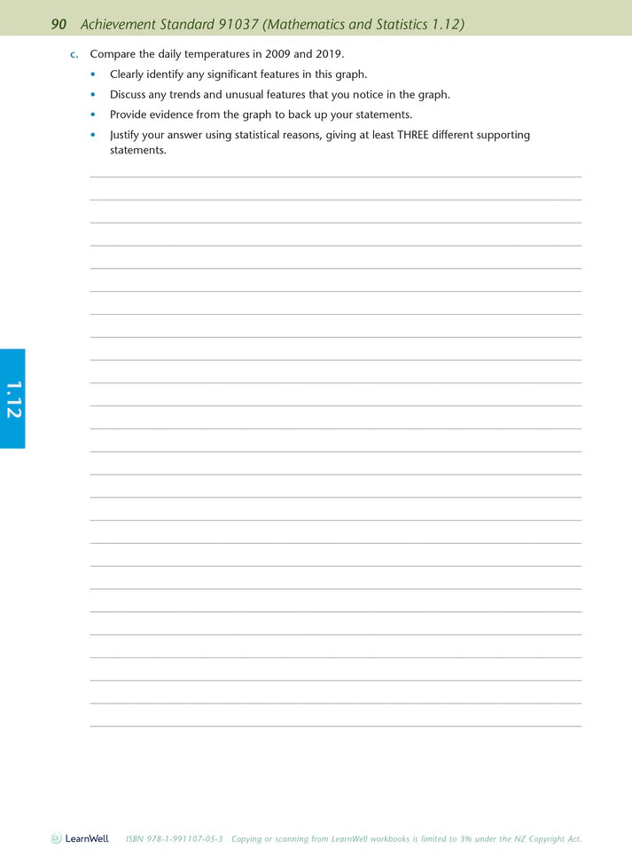 Learnwell Level 1 Maths & Stats AME Workbook – NCEA Revision NZ