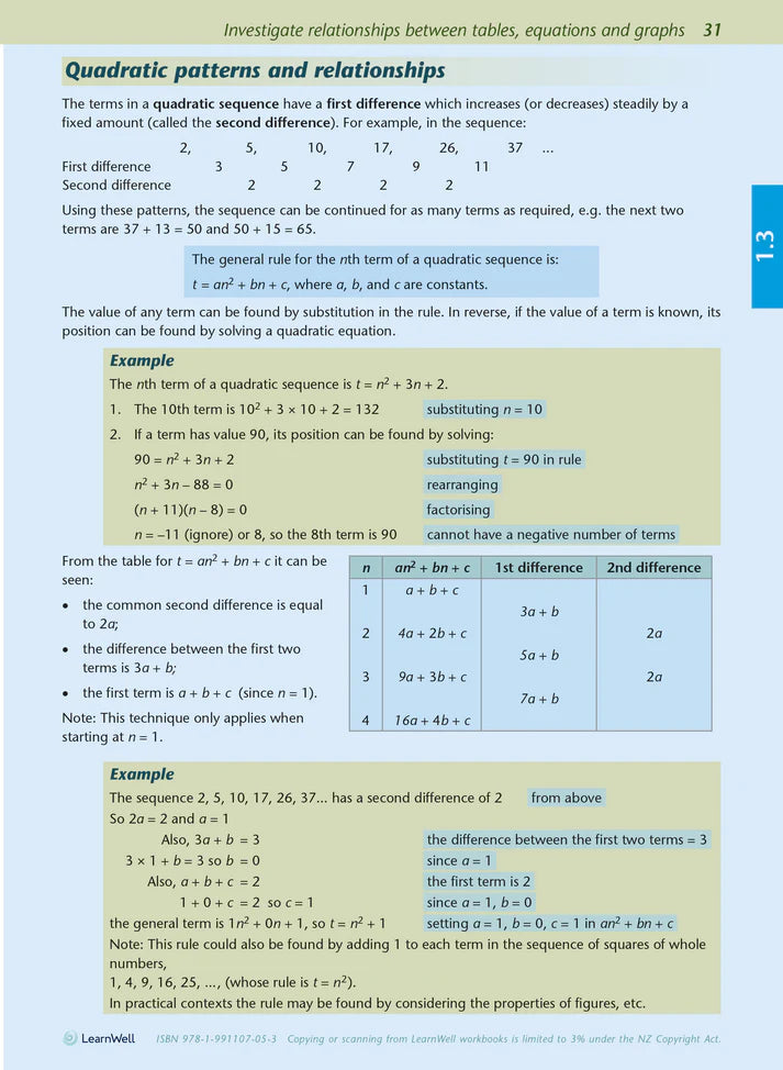 Learnwell Level 1 Maths & Stats AME Workbook – NCEA Revision NZ