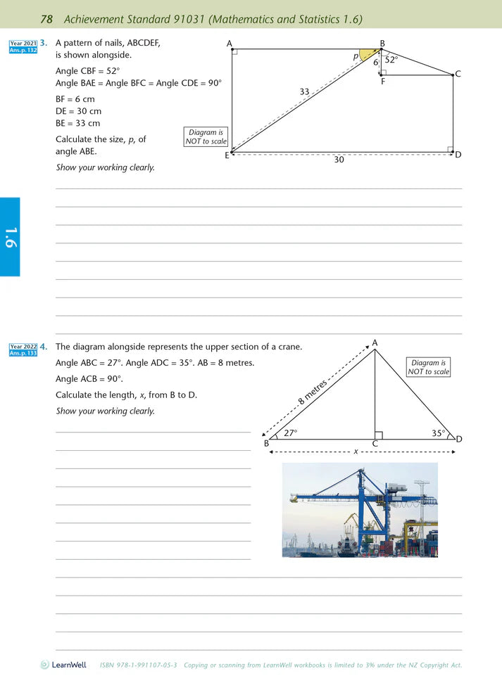 Learnwell Level 1 Maths & Stats AME Workbook – NCEA Revision NZ