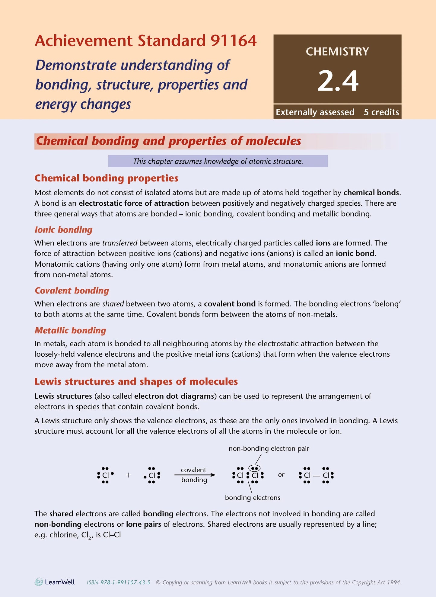 Learnwell Level 2 Chemistry AME Workbook | NCEA Level 2 Study Guide NZ