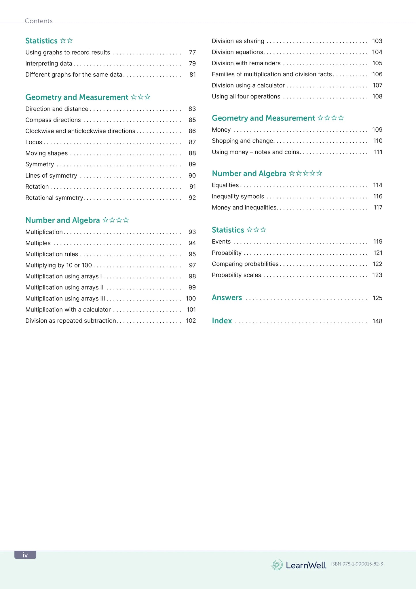 Learnwell Year 4 Mathematics Start Right Workbook