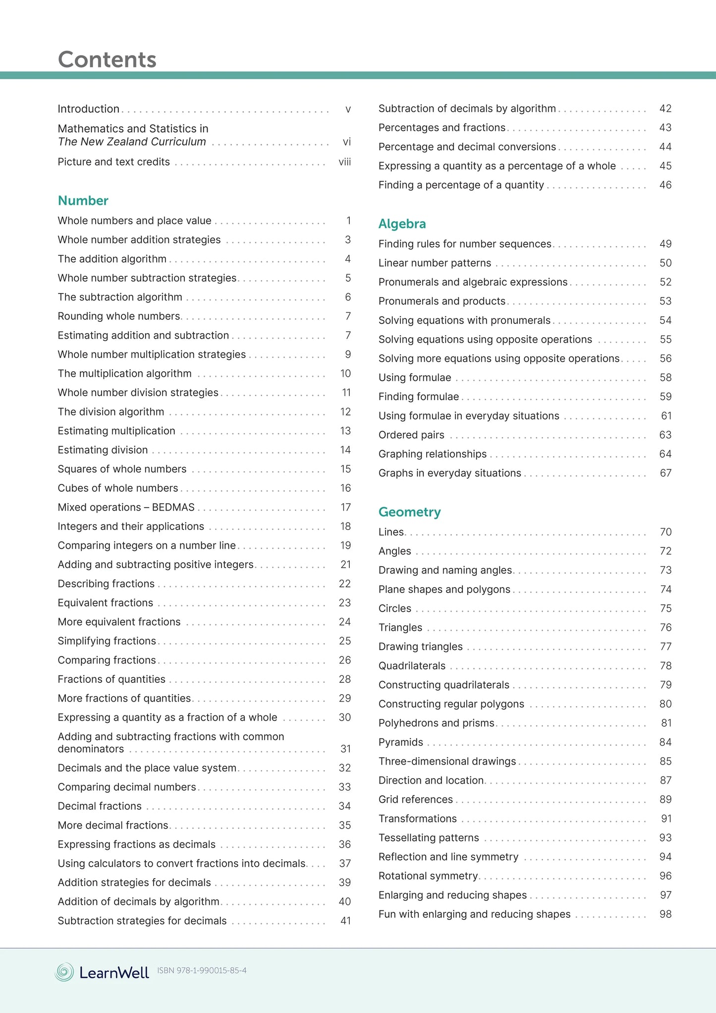 Learnwell Year 7 Mathematics Start Right Workbook