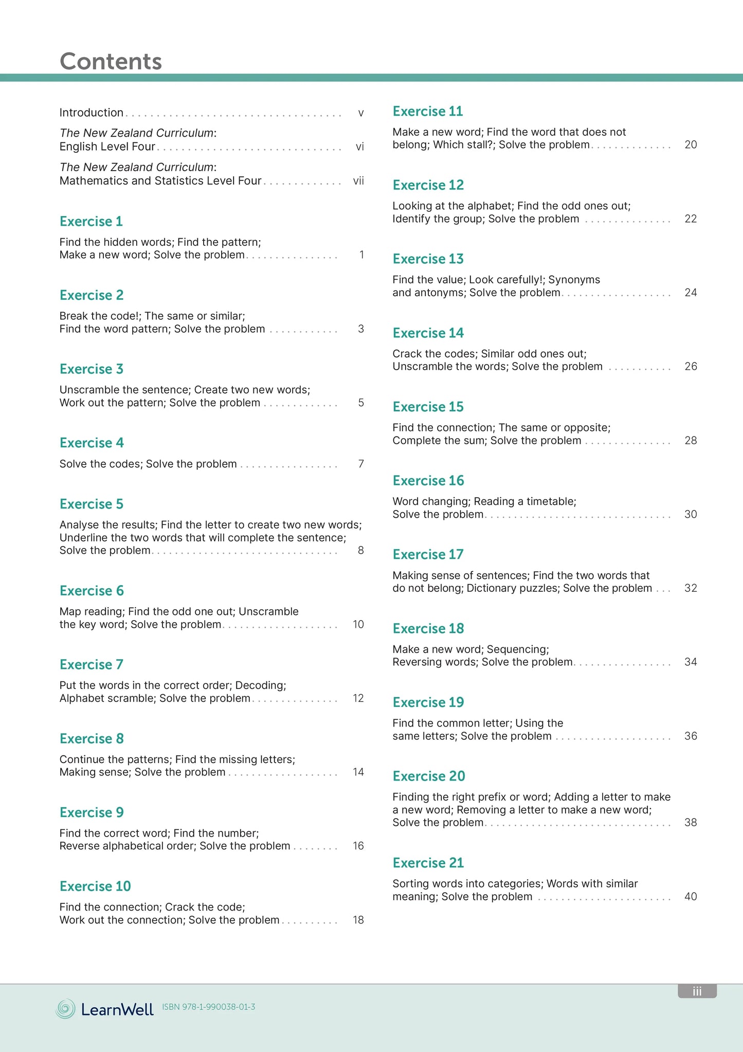 Learnwell Year 8 Logic and Problem Solving Start Right Workbook
