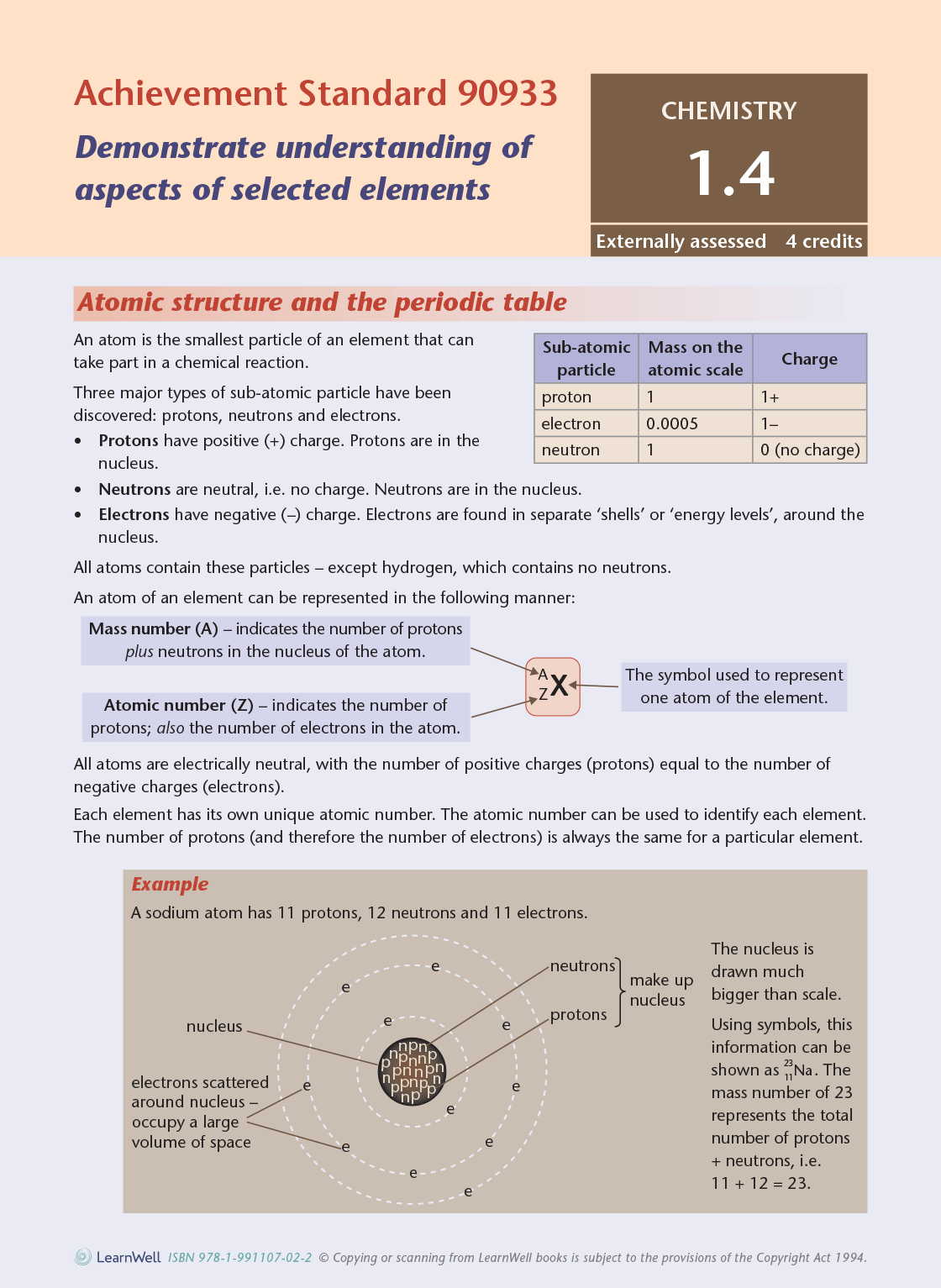 Learnwell Level 1 Chemistry AME Workbook – NCEA Study Guide NZ