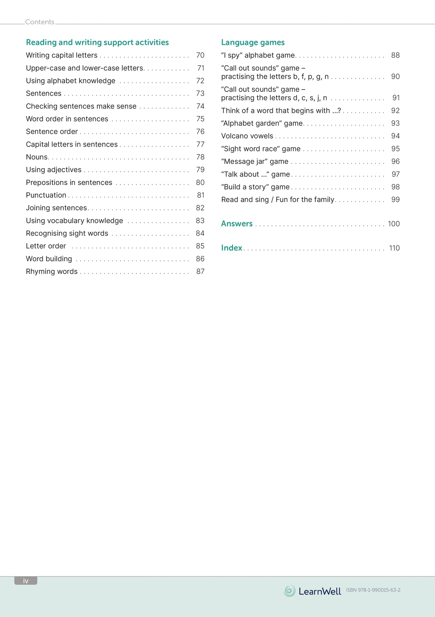 Learnwell Year 1 English Start Right Workbook