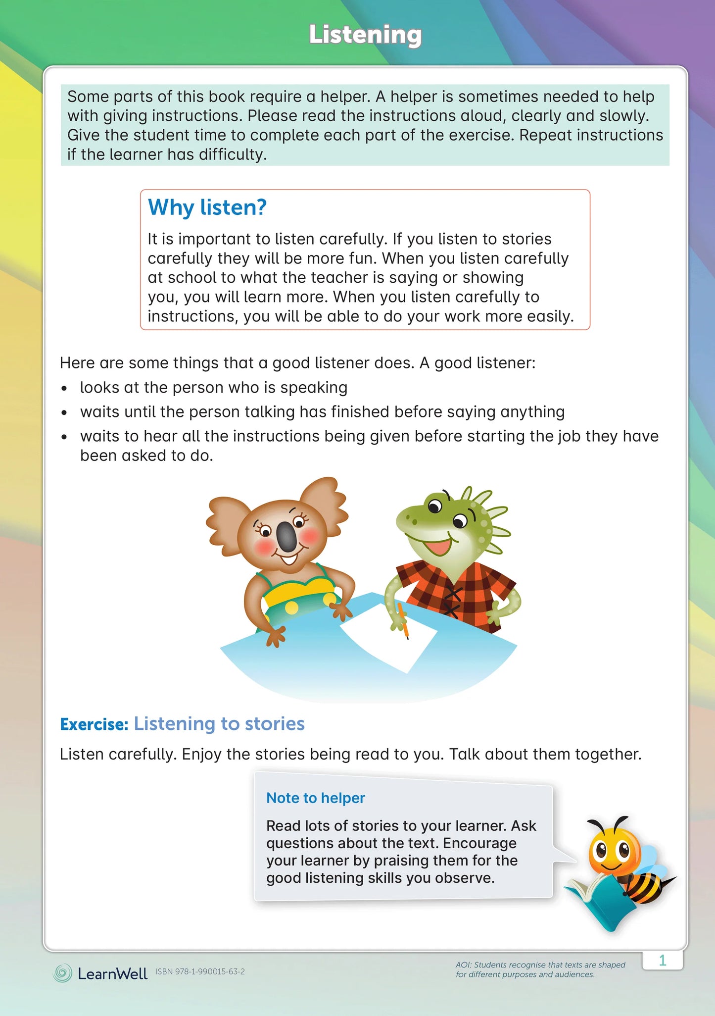 Learnwell Year 1 English Start Right Workbook